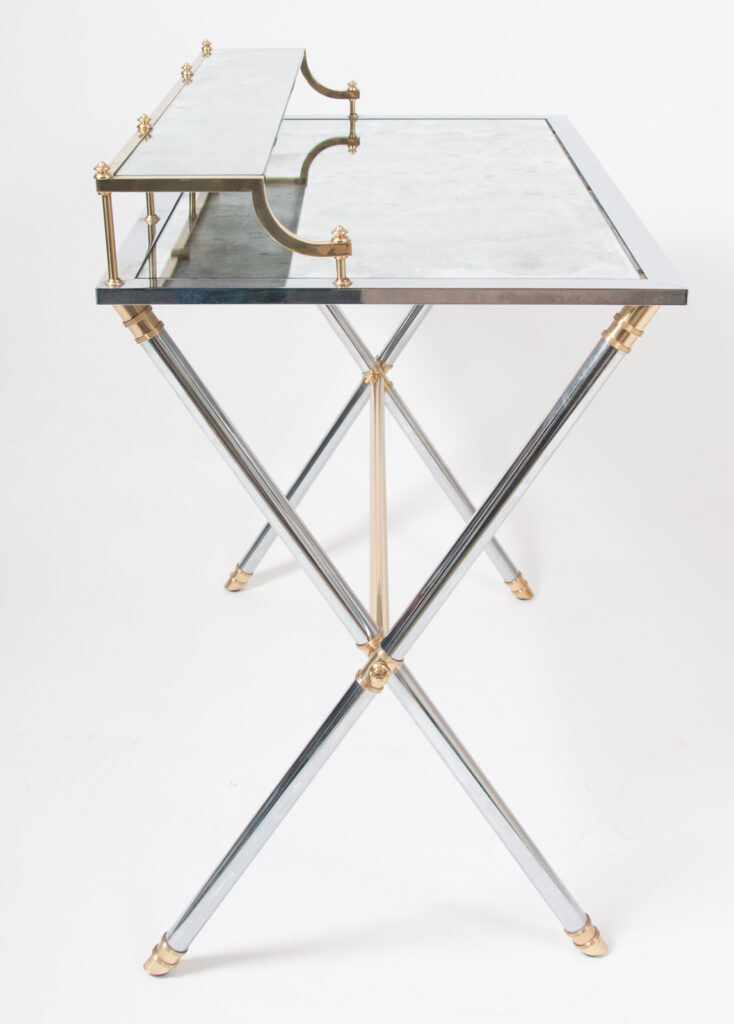 brass and steel desk by Maison Jansen-11