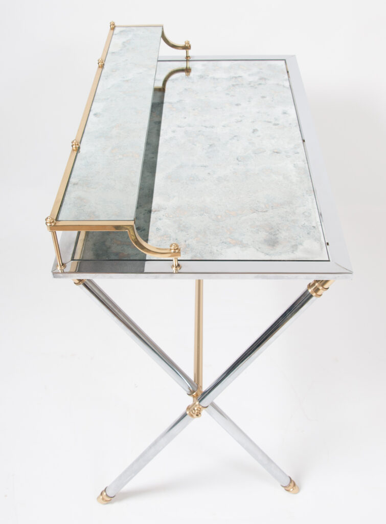 brass and steel desk by Maison Jansen-13