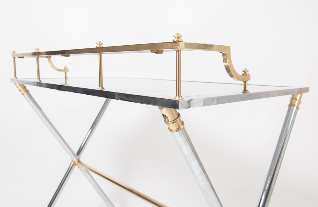 brass and steel desk by Maison Jansen-15