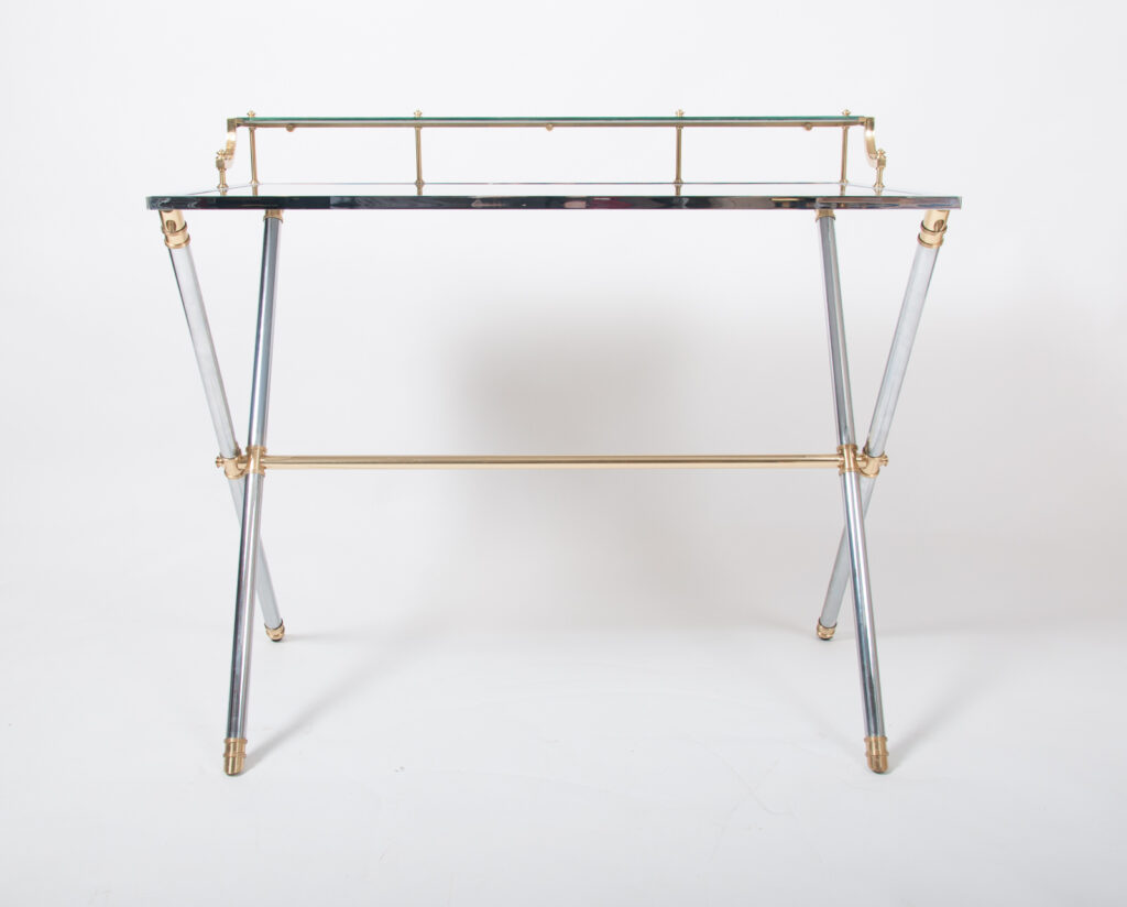 brass and steel desk by Maison Jansen-3
