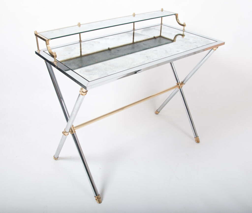 brass and steel desk by Maison Jansen-5