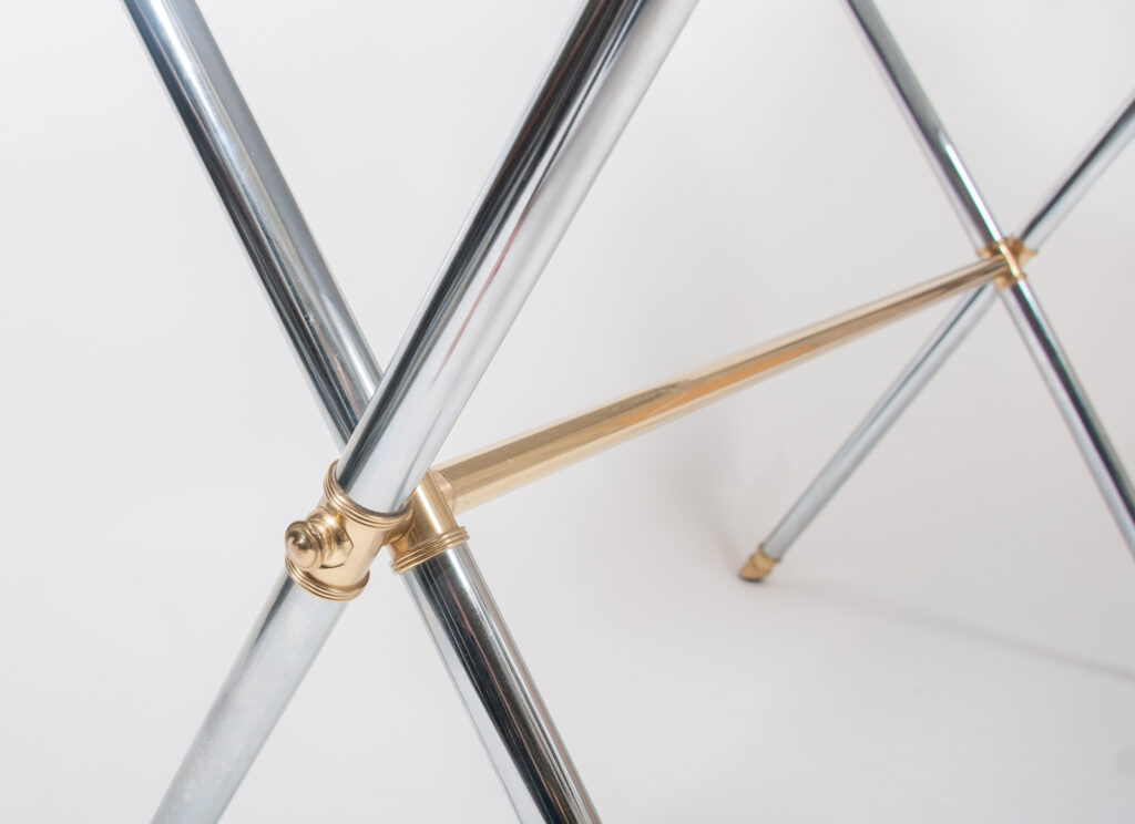 brass and steel desk by Maison Jansen-7