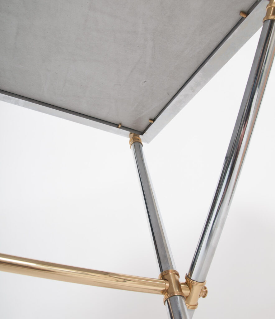 brass and steel desk by Maison Jansen-9