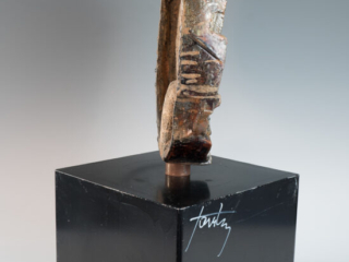 circular sculptural relief on plinth by Marcello Fantoni-4