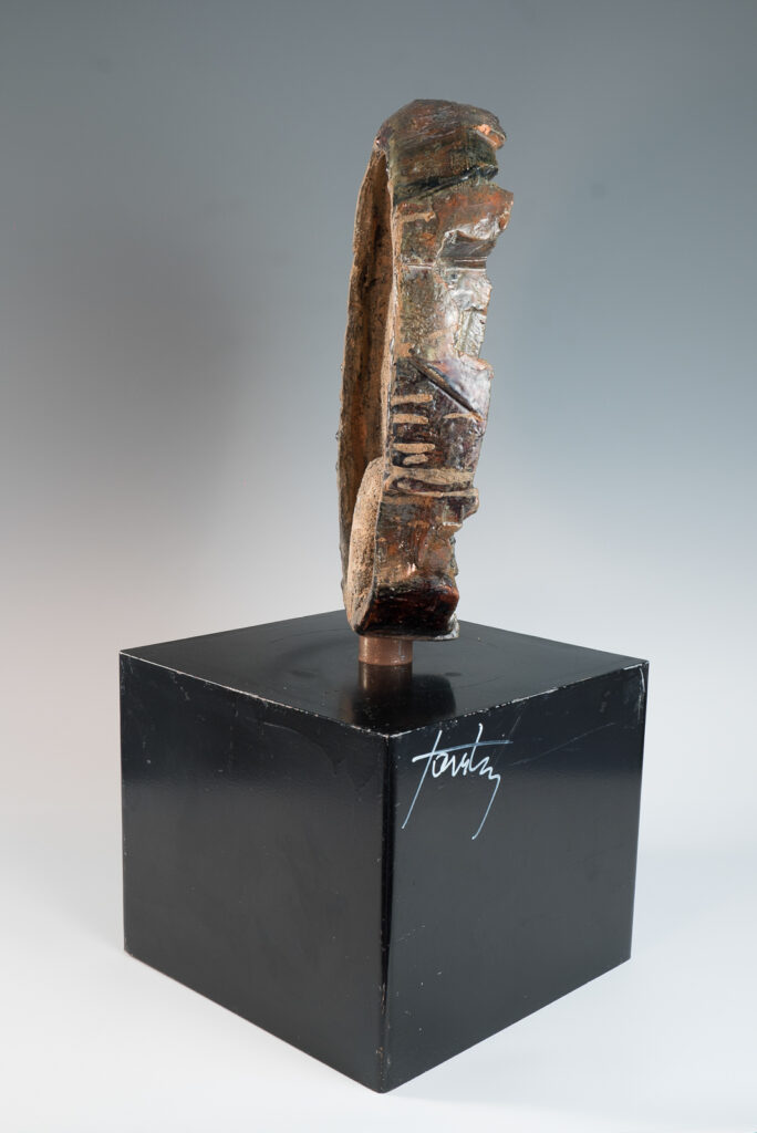 circular sculptural relief on plinth by Marcello Fantoni-4