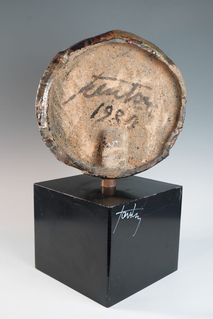 circular sculptural relief on plinth by Marcello Fantoni-5