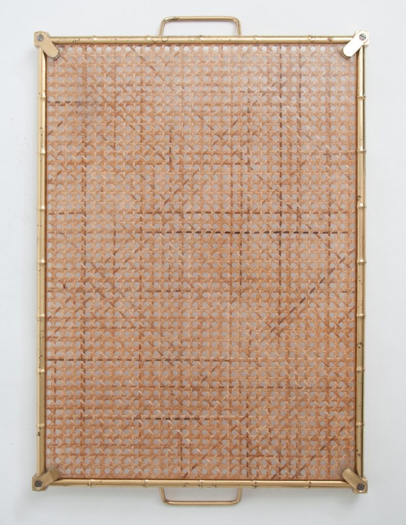 large Christian Dior style brass, lucite and cane serving tray-5 large Christian Dior style brass, lucite and cane serving tray-5