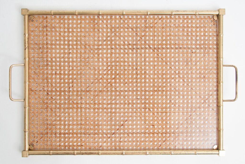 large Christian Dior style brass, lucite and cane serving tray-7 large Christian Dior style brass, lucite and cane serving tray-7