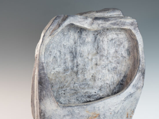large blue grey ceramic sculpture by Marcello Fantoni-5