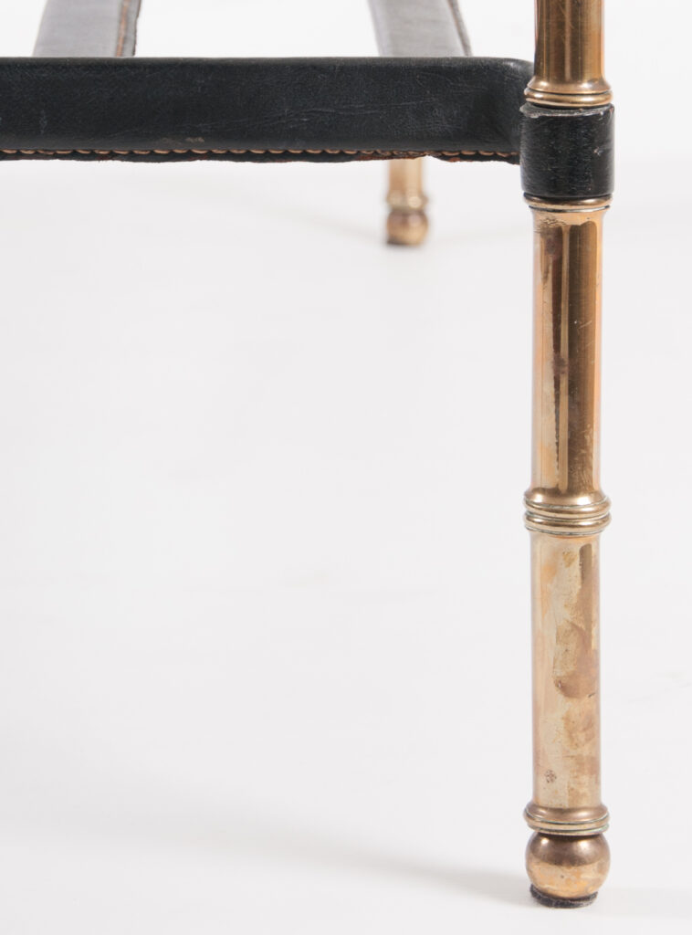 leather and brass Jacques Adnet table-10