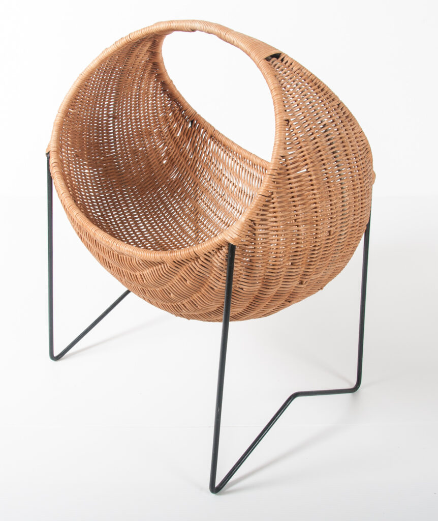 metal &amp; wicker baby basket -6