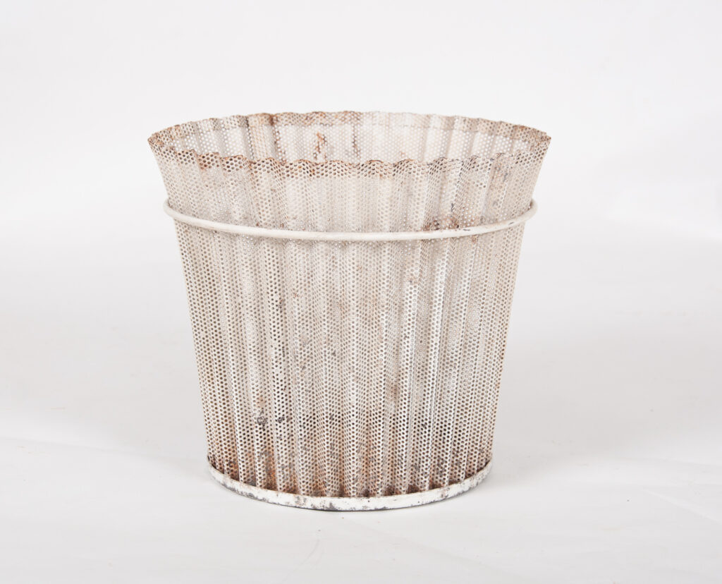 mid century French planter or wastepaper basket by Mathieu Mategot-1