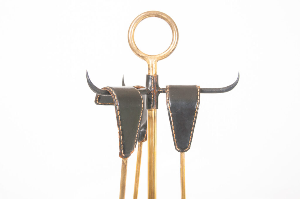 mid century leather and brass set of firetools-4.jpg