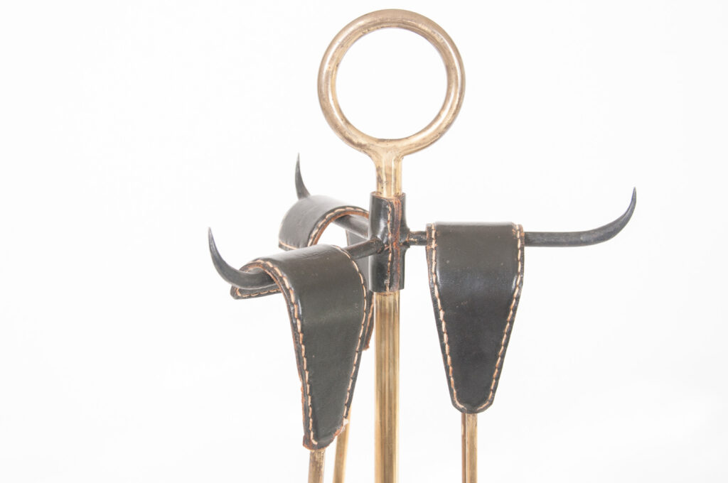 mid century leather and brass set of firetools-5.jpg
