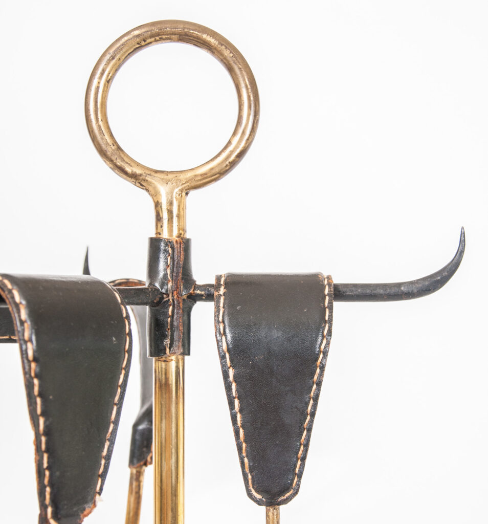 mid century leather and brass set of firetools-7.jpg
