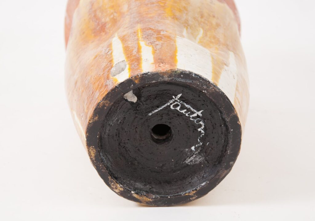 no 18 Marcello Fantoni Pied de lamp jaune orange blanc-1