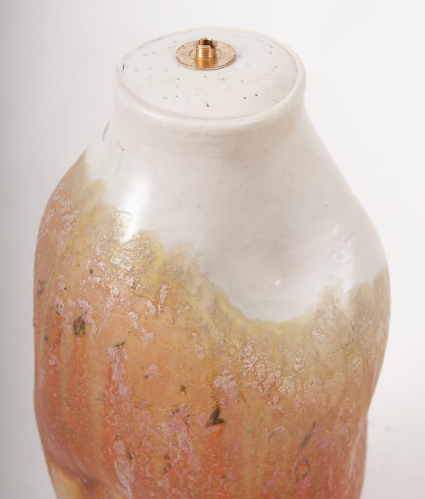 no 18 Marcello Fantoni Pied de lamp jaune orange blanc-2