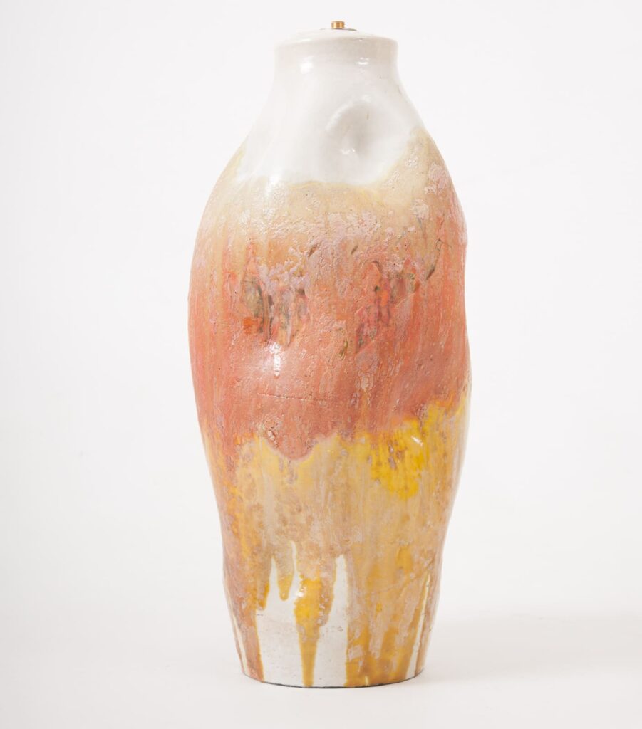 no 18 Marcello Fantoni Pied de lamp jaune orange blanc-4