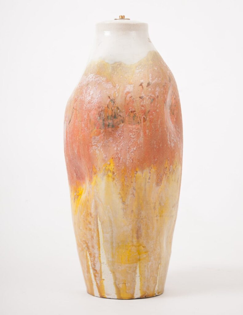 no 18 Marcello Fantoni Pied de lamp jaune orange blanc-5