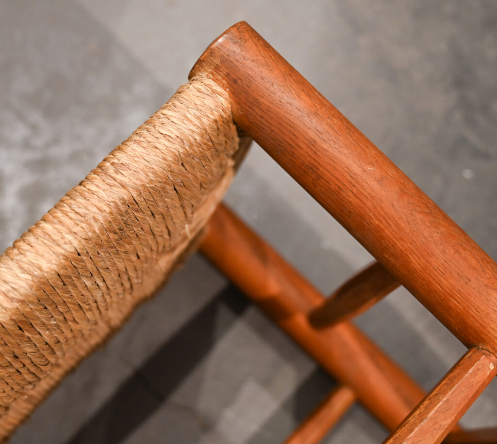 A Pair of &ldquo;Bauche&rdquo; Rush Stools, Attributed to Charlotte Perriand 02