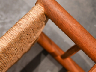 A Pair of &ldquo;Bauche&rdquo; Rush Stools, Attributed to Charlotte Perriand 02