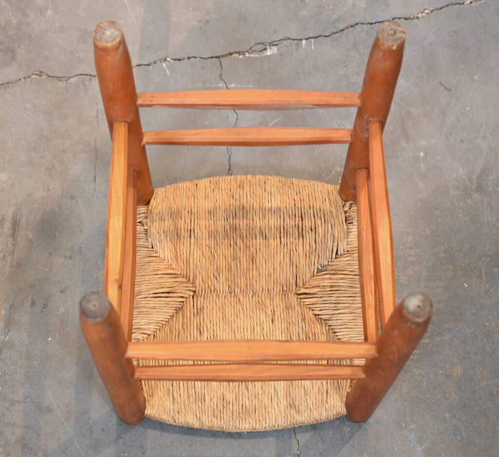 A Pair of &ldquo;Bauche&rdquo; Rush Stools, Attributed to Charlotte Perriand 04