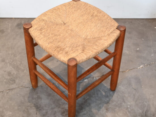 A Pair of &ldquo;Bauche&rdquo; Rush Stools, Attributed to Charlotte Perriand 07