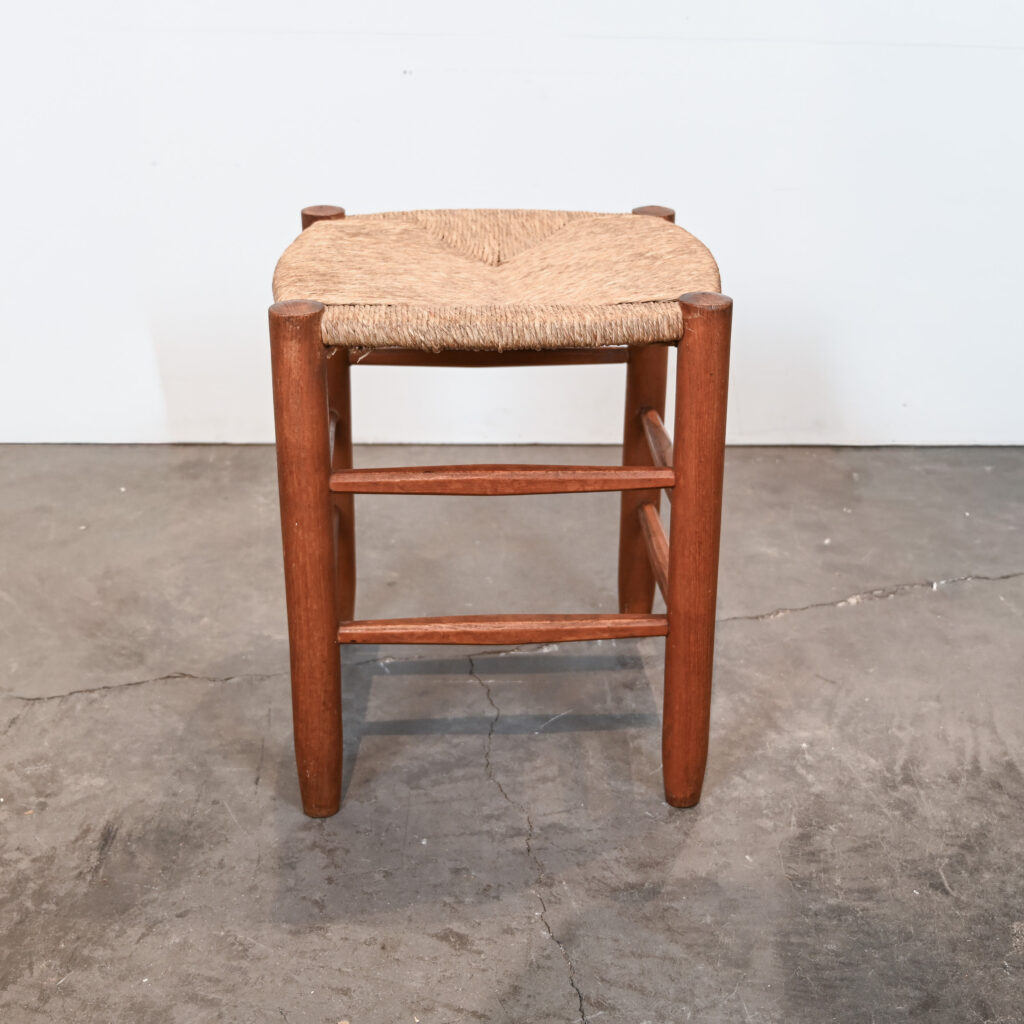 A Pair of &ldquo;Bauche&rdquo; Rush Stools, Attributed to Charlotte Perriand 08