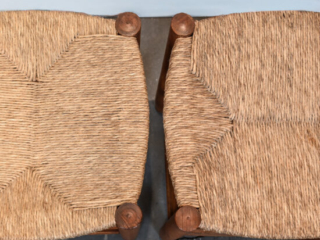 A Pair of &ldquo;Bauche&rdquo; Rush Stools, Attributed to Charlotte Perriand 09