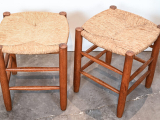 A Pair of &ldquo;Bauche&rdquo; Rush Stools, Attributed to Charlotte Perriand 10