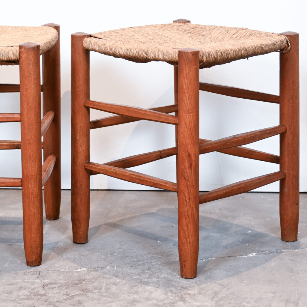 A Pair of &ldquo;Bauche&rdquo; Rush Stools, Attributed to Charlotte Perriand 11