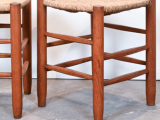 A Pair of &ldquo;Bauche&rdquo; Rush Stools, Attributed to Charlotte Perriand 11