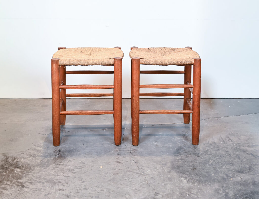 A Pair of &ldquo;Bauche&rdquo; Rush Stools, Attributed to Charlotte Perriand 13