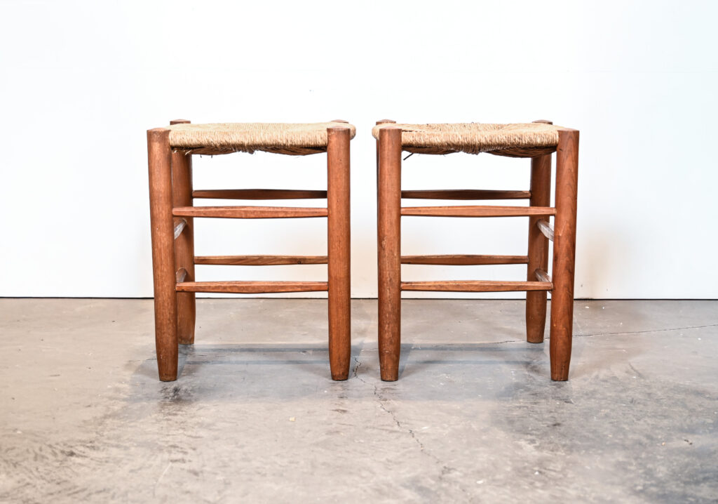 A Pair of &ldquo;Bauche&rdquo; Rush Stools, Attributed to Charlotte Perriand 14