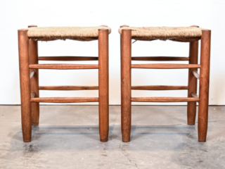 A Pair of &ldquo;Bauche&rdquo; Rush Stools, Attributed to Charlotte Perriand 14