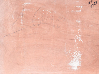 Mid Century Moroccan Wall Cupboard, Fez 1951 Modernist Painted Wood Cabinet 7