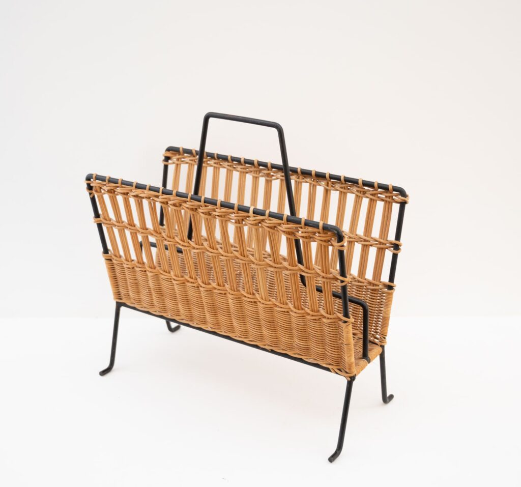Raoul-Guys-metal-and-rattan-magazine-holder2