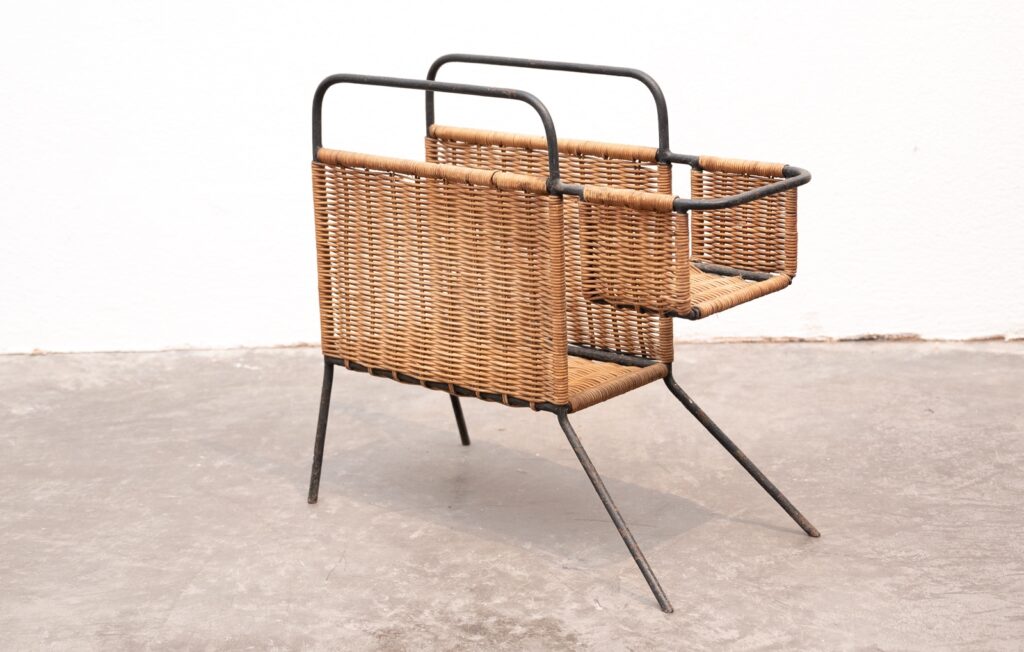 Raoul-Guys-style-metal-and-rattan-canine-inspired-magazine-holder1