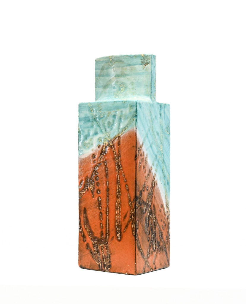 Square-aqua-and-brown-square-slab-vase-by-Marcello-Fantoni-Italy-03