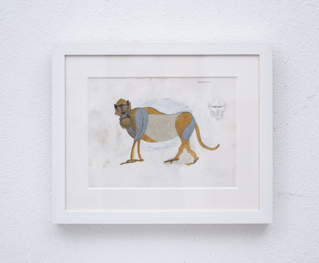 Standing-macaque-gouache-by-HENRI-SAMOUILOV3