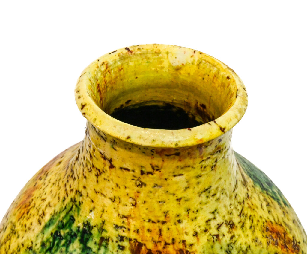 Tall-yellow-round-vase-by-Marcello-Fantoni-Italy-13
