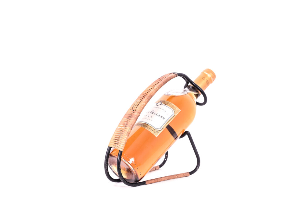 Vintage-metal-and-rattan-bottle-holder-by-Laurids-Lonborg-circa-19601