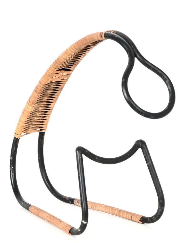 Vintage-metal-and-rattan-bottle-holder-by-Laurids-Lonborg-circa-19604