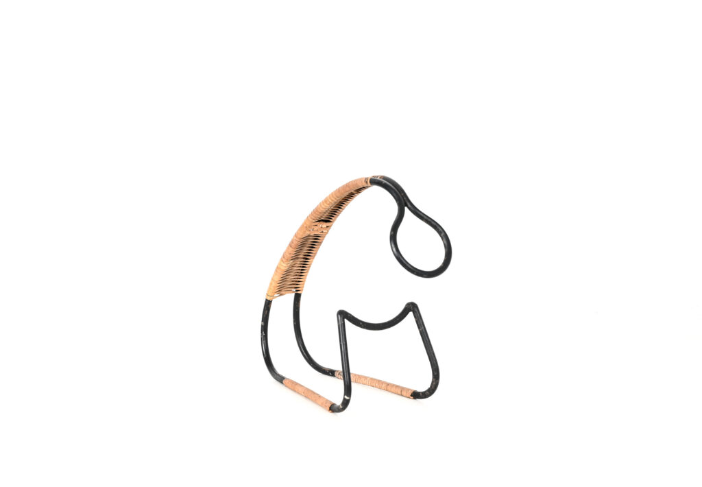 Vintage-metal-and-rattan-bottle-holder-by-Laurids-Lonborg-circa-19605