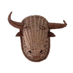 1950s French wicker bulls head 13
