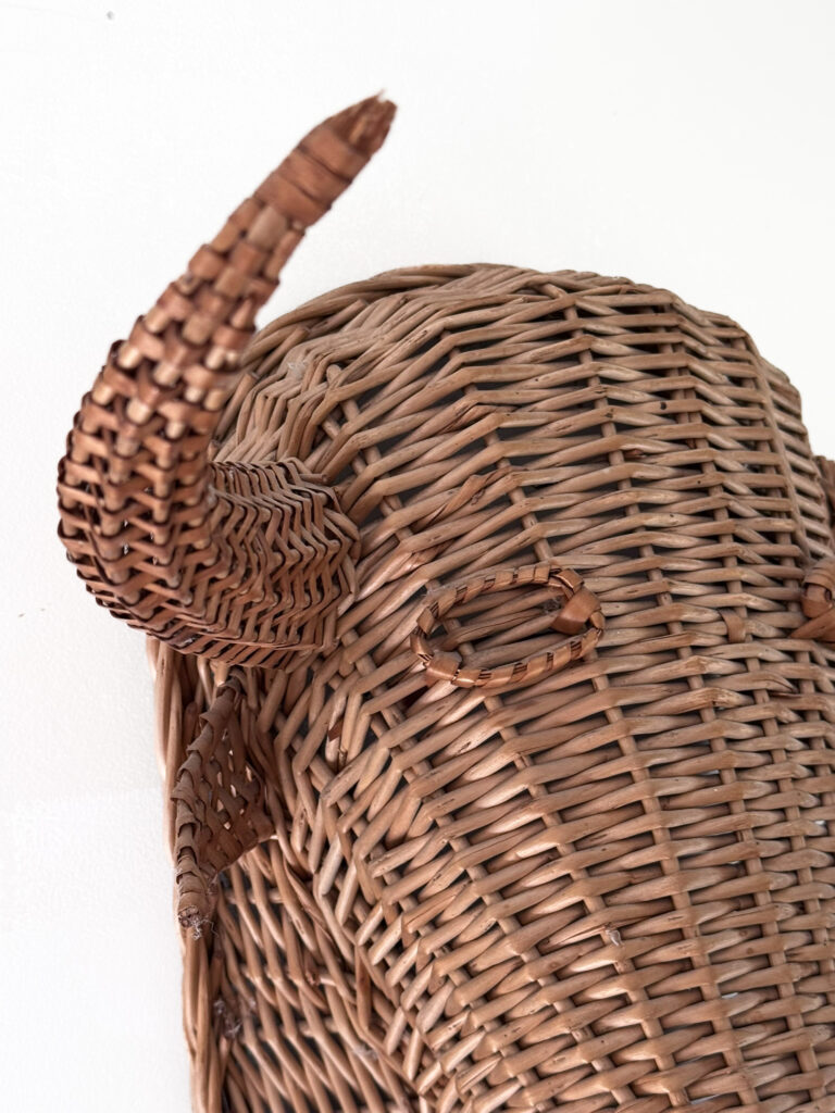 1950s French wicker bulls head 4