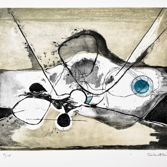 Abstract composition, etching with aquatint by Jacqueline Debutler, circa 1970 5