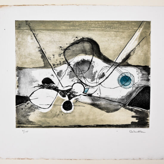 Abstract composition, etching with aquatint by Jacqueline Debutler, circa 1970 6