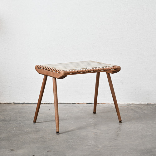 Georges Tigien &mdash; Beech &amp; "Fil Pr&eacute;nas" Cord Stool, Pradera, France, circa 1960