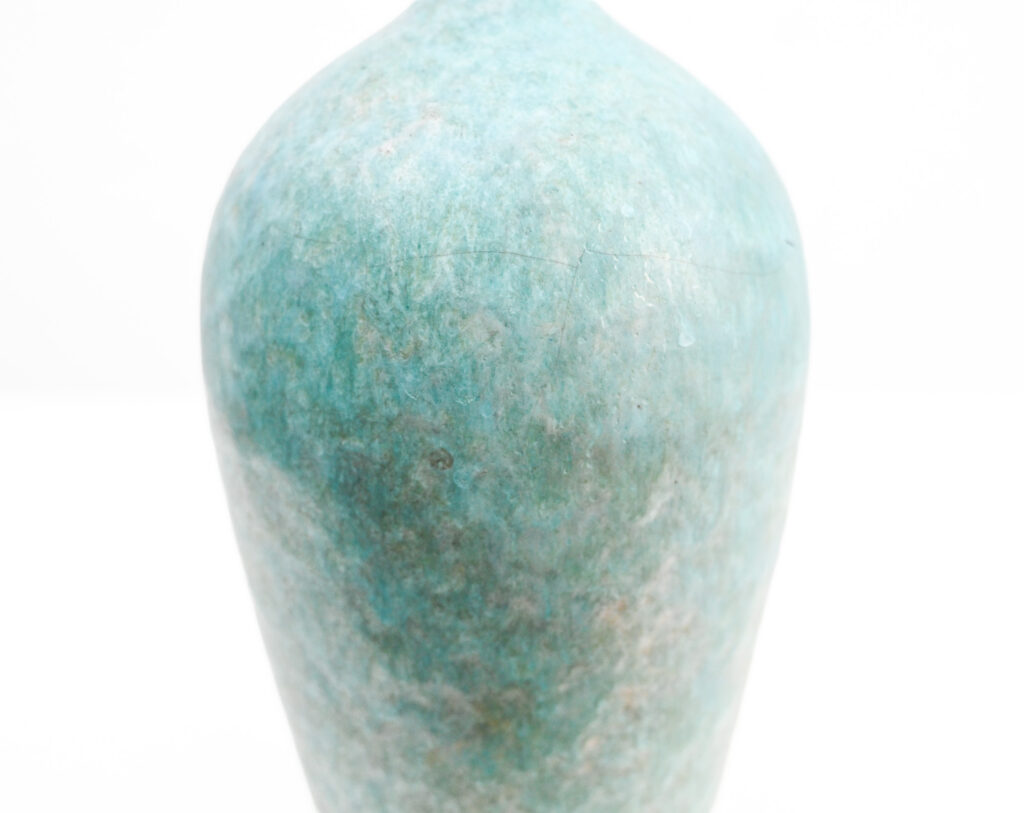 4360 Turquoise glazed ceramic ovoid vase by Marcello Fantoni 3